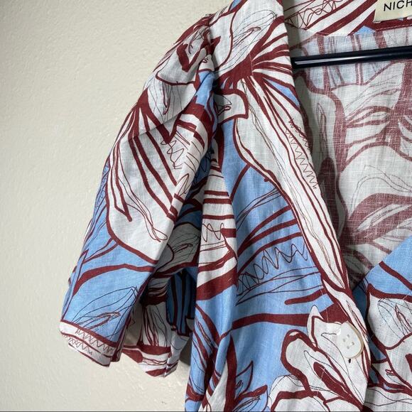 NICHOLAS Linda Linen Dress in Mocha Etched Floral Size US 4 - Picture 8 of 13